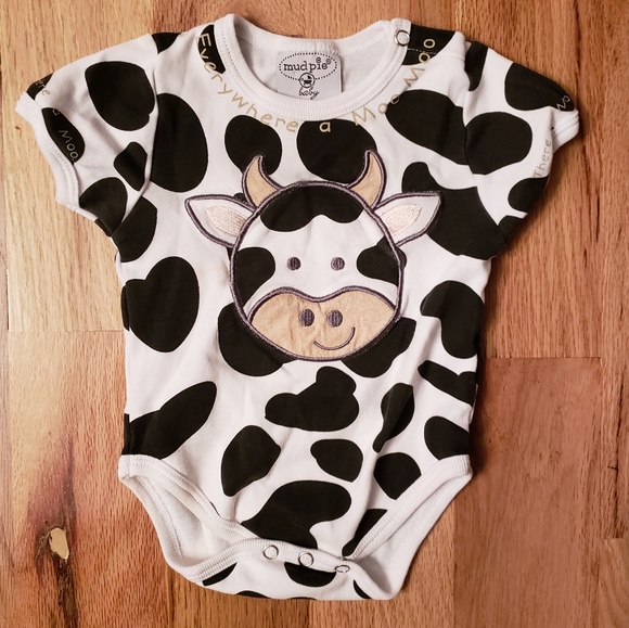 cow print onesie baby